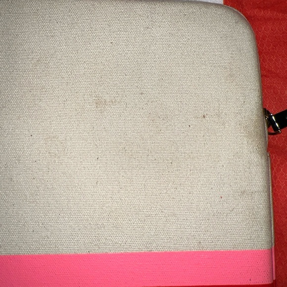 Kate Spade EAT CAKE FOR BREAKFAST  Pink Red Canvas Laptop Bag - Picture 4 of 12